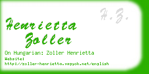 henrietta zoller business card